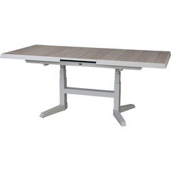Blue Valley uitschuifbare & verstelbare dining tafel mist grey 143 - 183 x D 88 x H 51 - 75 cm
