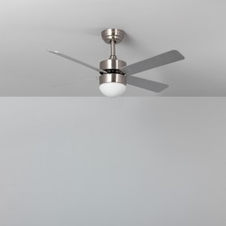 Plafondventilator Vik met verlichting - Ø107cm - 6 snelheden- Afstandsbediening - Nickel