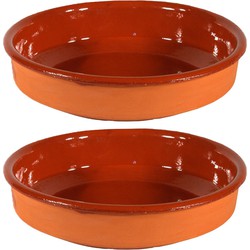 2x Terracotta tapas borden/schalen 35 cm - Snack en tapasschalen