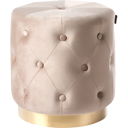CARROLLTON - Poef - Beige - 40 cm - Fluweel