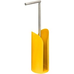 5five Toiletrolhouder - reservoir - geel - flexibele stang - 59cm - Toiletrolhouders