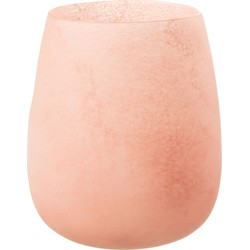 J-line - Vaas Frosted Glas Roze - 23x23x27cm