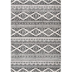 Safavieh Boho Chic Indoor Woven Area Rug, Tulum Collection, TUL272, in Ivory & Black, 160 X 229 cm