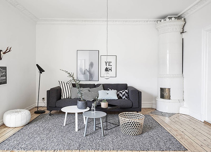 Zweeds appartement: Grijs, Zwart & Wit 