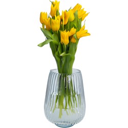 Bloemenvaas Amar - helder transparant glas - D25 x H29 cm - decoratieve vaas - bloemen/takken - Vazen