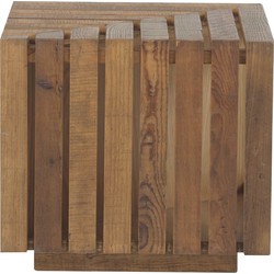 Bijzettafel van massief hout met zijdelingse nis L50 x H45cm - Soto
