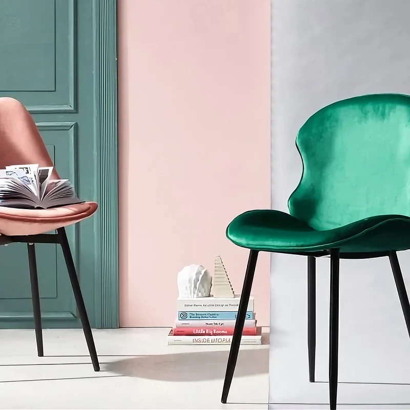 2x Fluwelen Apple Chair - groen - 