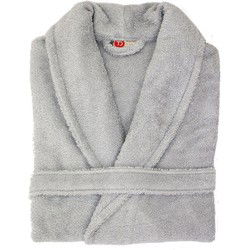 Twentse Damast Katoenen Badjas Grijs - Badjassen unisex - S/M