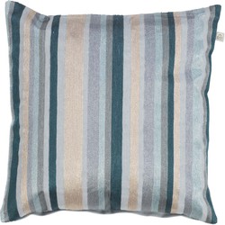 Dutch Decor ERIK - Sierkussen 45x45 cm - mist - lichtgrijs - beige - blauw - streepjes - Dutch Decor