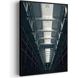 Muurwerken Akoestisch Schilderij - Alcatraz Celblokken - Geluidsdempend Wandpaneel - Wanddecoratie - Geluidsisolatie - PRO (AW 0.90) XL (86X120)