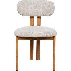 Eetkamerstoel Naturel/Beige - Zithoogte 49cm - Noor - Set van 2