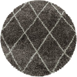 Tapijtenloods Harmony Soft Shaggy Rond Hoogpolig Vloerkleed Taupe- 80 CM ROND