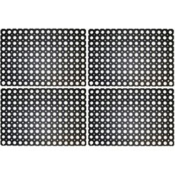 Benson Deurmat - 4x - rubber - 60x40 cm - ringmat - buitenmat - Deurmatten