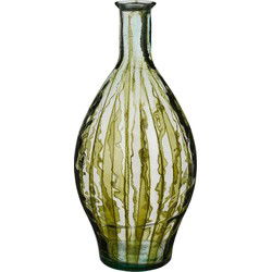 Mica Decorations Vaas Palermo - 28x28x60 cm - Glas - Transparant,Groen