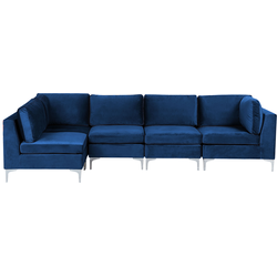 EVJA - Hoekbank 5-zits - Marineblauw - Rechterzijde - Fluweel