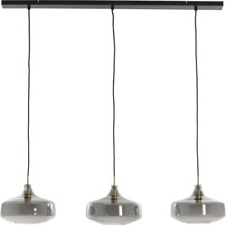 Light&living A - Hanglamp 3L 120x30x21 cm SOLNA antiek brons+smoke glas