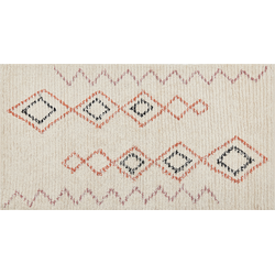 GUWAHATI - Laagpolig vloerkleed - Beige - 80 x 150 cm - Katoen