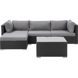 SANO - Loungeset voor 4 - Zwart - PE rotan