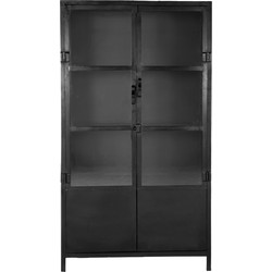 Boekenkast Zwart Metaal - 2-deurs - 100x43x180cm - Big - Giga Meubel