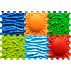 Ortoto Ortoto Sensory Massage Puzzle Matten Set Intensief Blote Pad 6 stuks