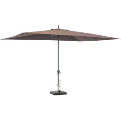 Rectangle taupe stokparasol 400 x 300 cm zonwering - Madison