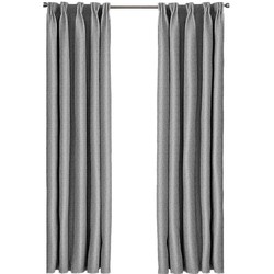 Larson - Luxe geweven blackout gordijn - met haken - 1.5m x 2.5m - Lichtgrijs