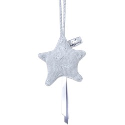 Baby's Only Gebreide decoratie hanger ster Cable - Decoratieve accessoires - Grijs - Met ophanglusje