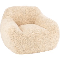 J-line - Fauteuil Shearl Polyester Creme Small - 99x98x75cm