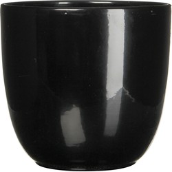 Plantenpot/Bloempot voor binnen zwart glans H23 x D25 cm - Plantenpotten