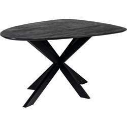 Eettafel Kiezelvorm Zwart 200cm - Matrix-Poot - Tafel Owen