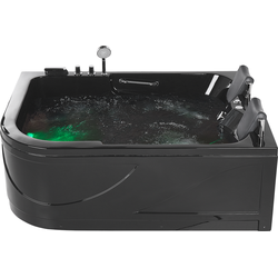 BAYAMO - Hoekbad whirlpool - Zwart - Links - 170 x 119 cm - Acryl