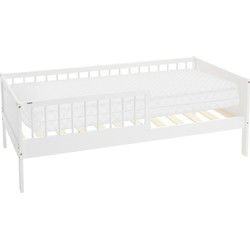 Kinderbed 80x160 cm met matras, lattenbodem en veiligheidskanten in wit ML-design