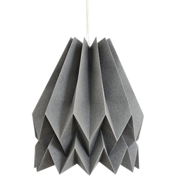 Origami hanglamp - Papier - Ø 45 cm - Grijs - Koordset wit