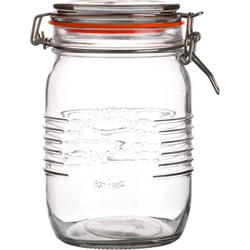 Urban Living Weckpot/inmaakpot - 1L - glas - met beugelsluiting - D14 x H17 cm - Weckpotten