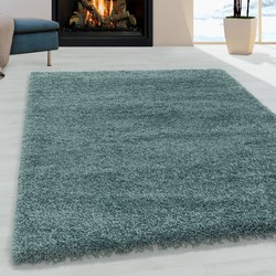 Tapijtenloods Monaco Soft Shaggy Hoogpolig Vloerkleed Blauw / Turquoise- 240x340 CM