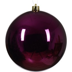 Kerstbal kunststof d14 cm violet kerst