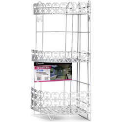 Hoekrekje badkamer - wit - metaal - 24x24x60 cm - 3 lagen doucherek - Douche- en badrekjes