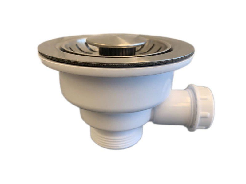 Luxe RVS korfplug met clicksysteem voor keuken spoelbak - 