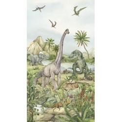 Sanders & Sanders fotobehang dinosaurussen grijs - 1,5 x 2,7 m - 601223