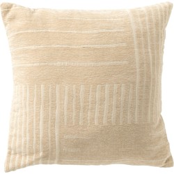 Dutch Decor STEF - Kussenhoes 45x45 cm - met strepen - Semolina - beige met wit - Dutch Decor