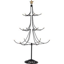 Clayre & Eef Kerstdecoratie Beeld Kerstboom Ø 41x71 cm Zwart Metaal