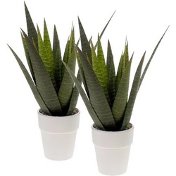 2x Aloe Vera kunstplant 35 cm met pot - Kunstplanten