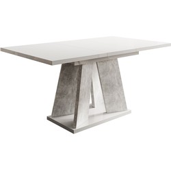 Meubella Eetkamertafel Matrix - Wit hoogglans - 160 cm - Uitschuifbaar