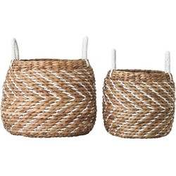 MUST Living Basket Carlos, set of 2,33xØ33 cm / 35xØ40 cm, abaca