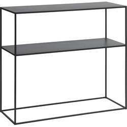 Bijzettafel Zwart - 35x90x80cm - Metaal - Tafel Pebble