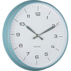Karlsson - Wandklok Modern Factory - Misty blue & jungle green- Ø30cm