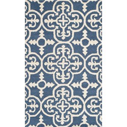 Safavieh Medallion Indoor Hand Tufted Area Rug, Cambridge Collection, CAM133, in Navy & Ivory, 91 X 152 cm