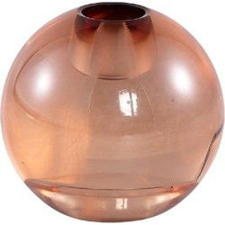 PTMD Kandelaar Mezzi1 - 8x8x7 cm - Glas - Bruin
