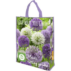 2 stuks - Shopping Bag met Allium paars/wit Mix 'Love what you Grow' 15 bollen