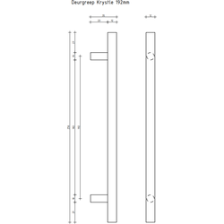 Deurgreep Krystle - staal - 192 mm - Modern - Handgreep - Kastgreep - Ladegreep